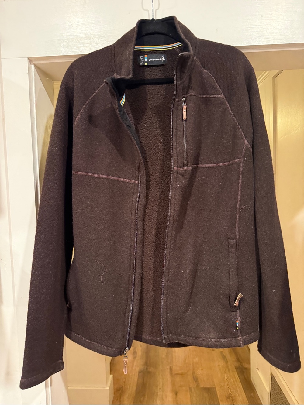 Smartwool Dark Brown Zip-Up Fleece Jacket